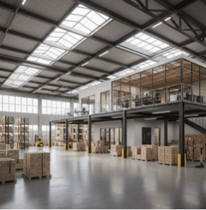 🧑‍💼 Warehouse with Mezzanine Office Design